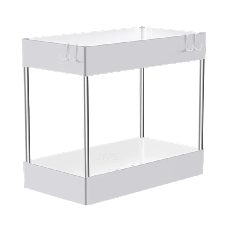1/2 Pcs Under Sink Storage Organizer 2 Tier Drawer Multipurpose Rack Cabinet Under Sink Storage Rack Bathroom Kitchen Organizer