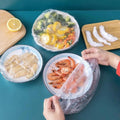 100pcsHousehold plastic wrap for fruits and vegetables disposable thickened fresh-keeping cover elastic mouth food grade plastic