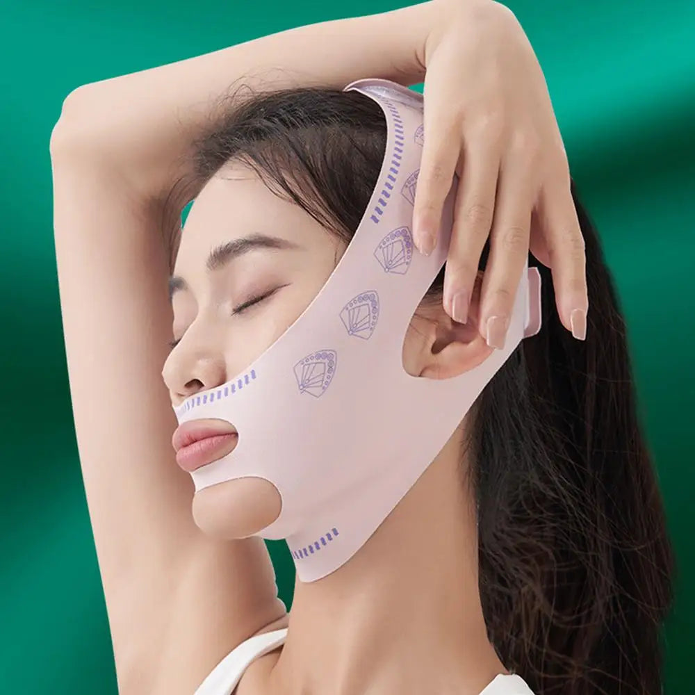 Reusable Adjustable Elastic Facial Wrap Breathable Face Care Band Household Beauty Accessory For Night Sleep Use