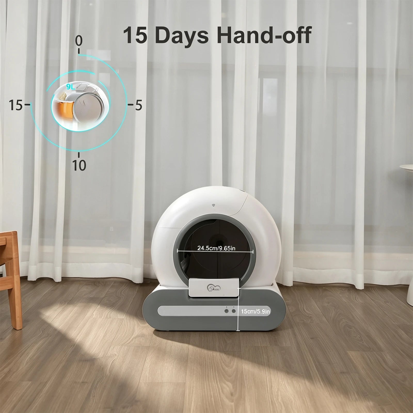 DOEL 2026 New Upgrade 65L Large Capacity Self-Cleaning Cat Litter Box Smart Automatic Cat Toilet, App Remote Control, Only Supports 2.4G WiFi, Suitable for Tofu Litter & Mixed Cat Litter, Ideal for Multi-Cat Homes