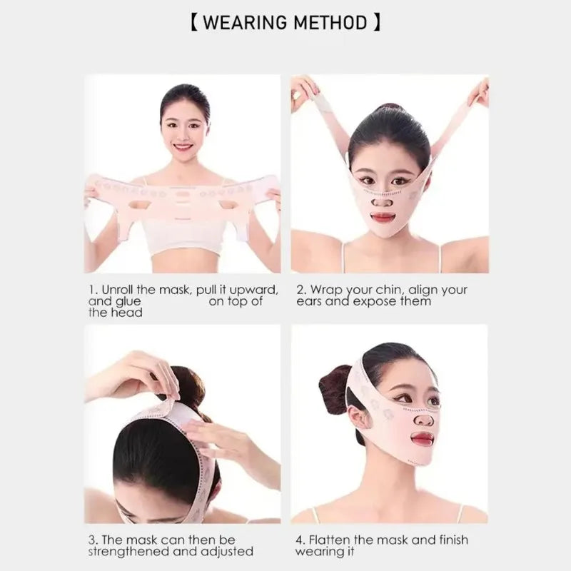 Reusable Adjustable Elastic Facial Wrap Breathable Face Care Band Household Beauty Accessory For Night Sleep Use