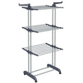 SONGMICS Large Clothes Airer, Foldable Clothes Drying Rack Laundry 4-Tier, Moveable Clothes Horse, 64 x 126 x 172 cm