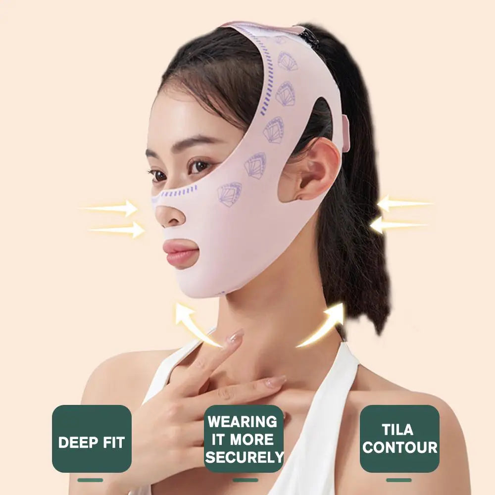Reusable Adjustable Elastic Facial Wrap Breathable Face Care Band Household Beauty Accessory For Night Sleep Use